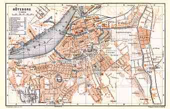 Göteborg (Gothenburg) city map, 1911