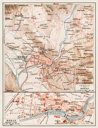 Meran (Merano) city map, 1903