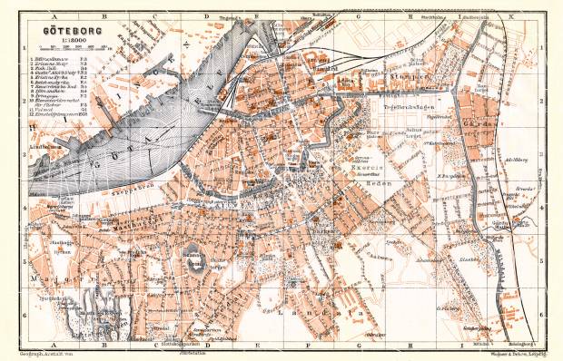 Göteborg (Gothenburg) city map, 1911. Use the zooming tool to explore in higher level of detail. Obtain as a quality print or high resolution image