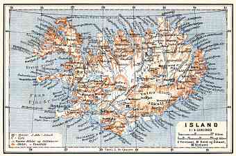 Iceland, general map, 1910