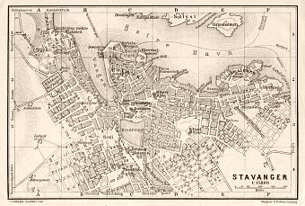 Stavanger city map, 1911