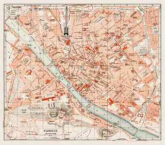 Florence (Firenze) city map, 1903