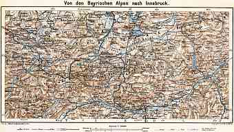 Bavarian Alps to Innsbruck map, 1911