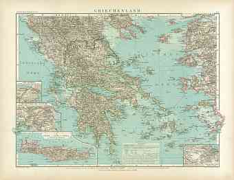 Greece Map, 1905