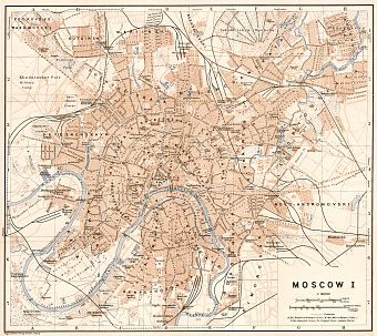 Moscow (Москва, Moskva), city map (in English), 1914