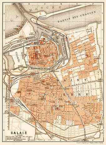 Calais city map, 1910
