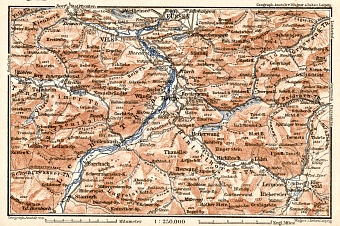 Füssen and environs map, 1906
