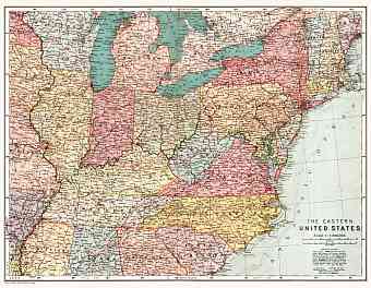 Map of the eastern United States, 1909