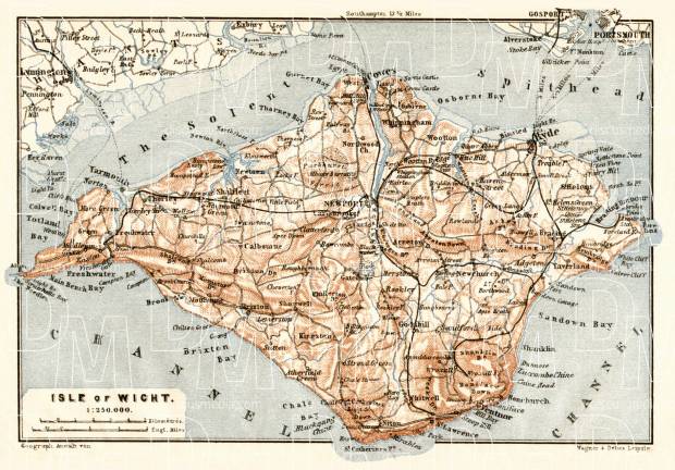 Isle of Wight map, 1906. Use the zooming tool to explore in higher level of detail. Obtain as a quality print or high resolution image