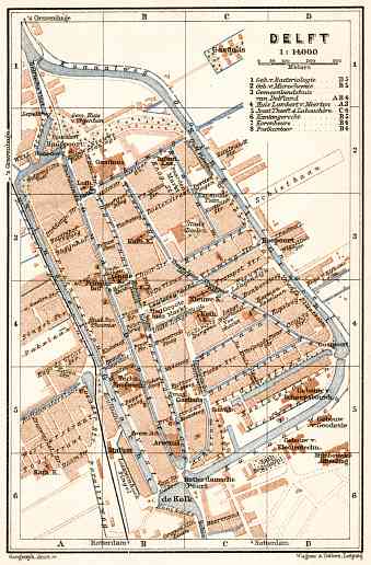 Delft city map, 1909