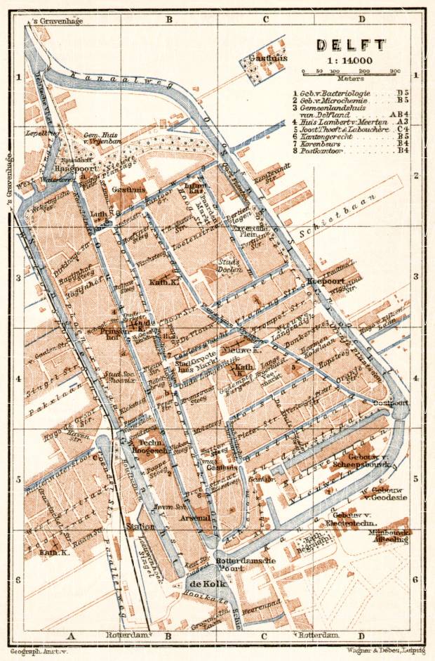 Delft city map, 1909. Use the zooming tool to explore in higher level of detail. Obtain as a quality print or high resolution image