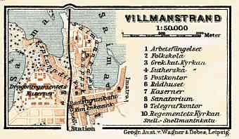 Willmanstrand (Вильманстрандъ, now Lappeenranta) town plan, 1914