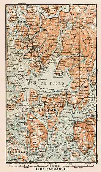 Inner (Ytre) Hardanger, region map, 1931