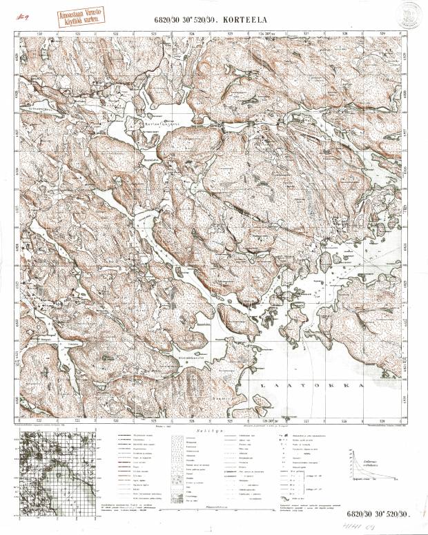 Kortela. Korteela. Topografikartta 414109. Topographic map from 1933. Use the zooming tool to explore in higher level of detail. Obtain as a quality print or high resolution image