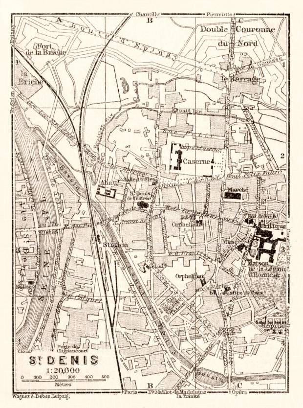 Saint-Denis map, 1910. Use the zooming tool to explore in higher level of detail. Obtain as a quality print or high resolution image