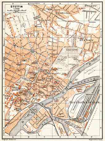Stettin (Szczecin) city map, 1906