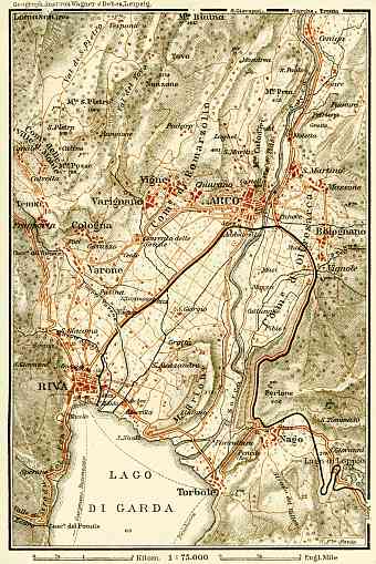 Arco, Riva and their environs map, 1906