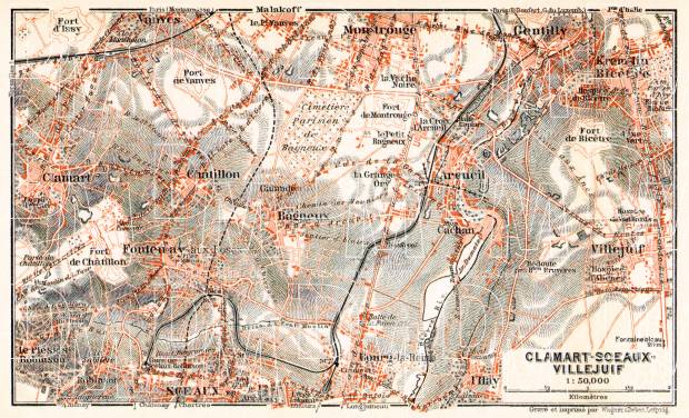 Clamart-Sceaux-Villejuif map, 1931. Use the zooming tool to explore in higher level of detail. Obtain as a quality print or high resolution image