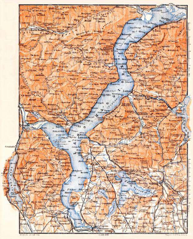 Lake Majeur nearer environs map, 1898. Use the zooming tool to explore in higher level of detail. Obtain as a quality print or high resolution image