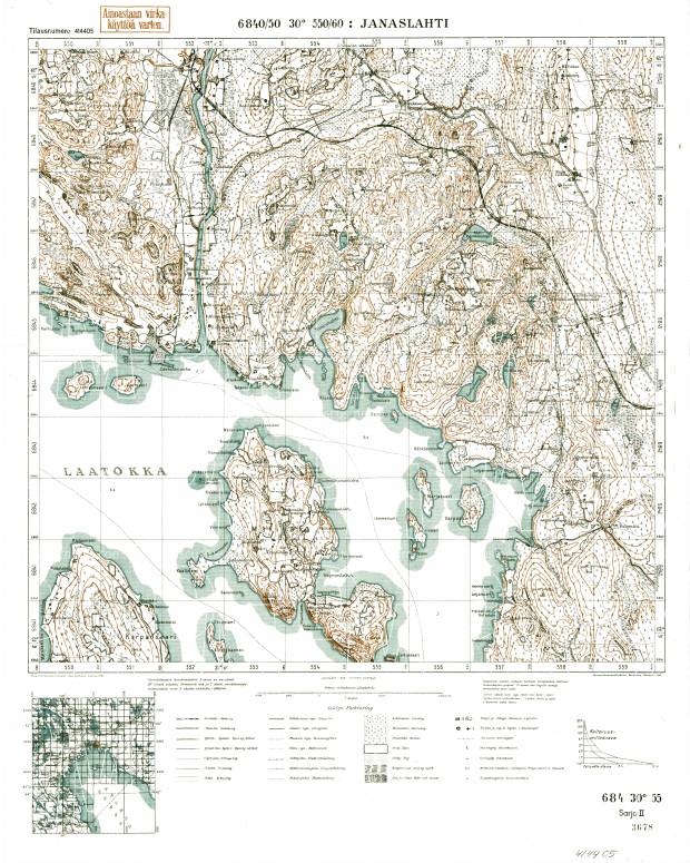 Janaslahti. Topografikartta 414405. Topographic map from 1924. Use the zooming tool to explore in higher level of detail. Obtain as a quality print or high resolution image