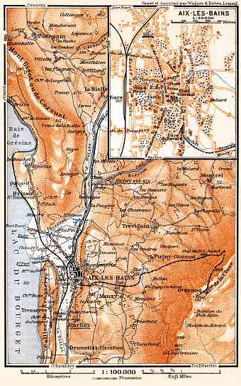 Aix-les-Bains and environs map, 1900