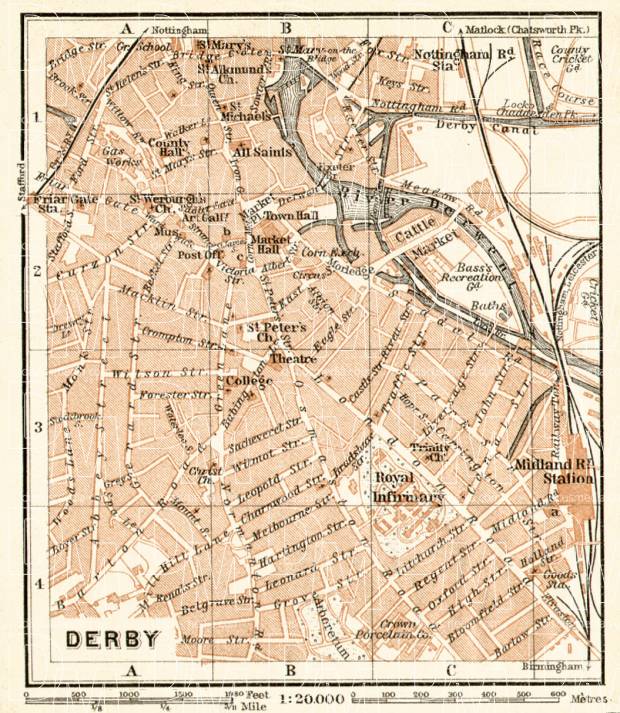 Derby city map, 1906. Use the zooming tool to explore in higher level of detail. Obtain as a quality print or high resolution image