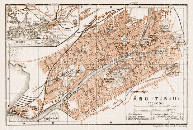 Åbo (Turku) city map, 1929. Use the zooming tool to explore in higher level of detail. Obtain as a quality print or high resolution image