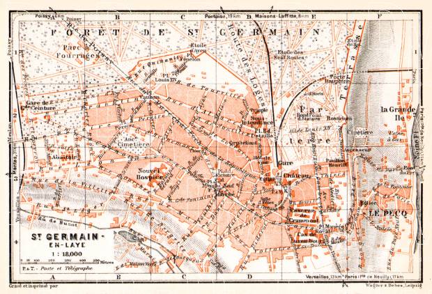 Saint-Germain-en-Laye city map, 1931. Use the zooming tool to explore in higher level of detail. Obtain as a quality print or high resolution image