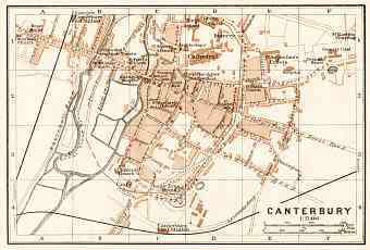 Canterbury city map, 1906