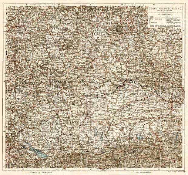 Germany, southeastern regions. General map, 1906. Use the zooming tool to explore in higher level of detail. Obtain as a quality print or high resolution image