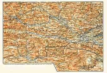 Carinthian Alps (Kärntner Alpen) from Lienz to Wörther-See district map, 1906