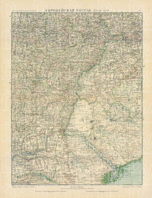 European Russia Map, Plate 11: Lower Vogla. 1910. Use the zooming tool to explore in higher level of detail. Obtain as a quality print or high resolution image