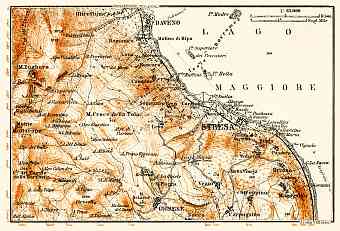 Baveno and Stresa environs map, 1908