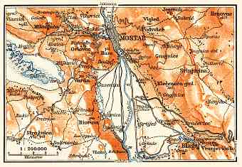 Mostar environs map, 1911