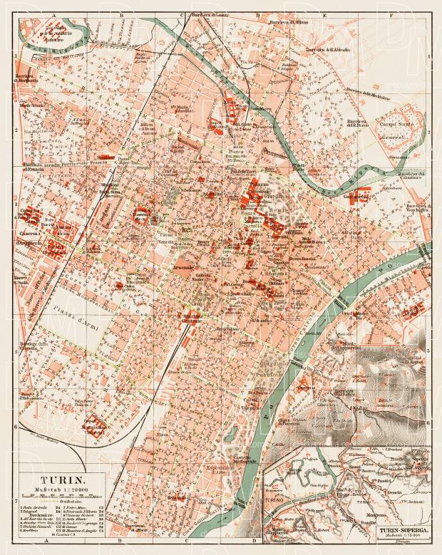 Turin (Torino) city map, 1903. Use the zooming tool to explore in higher level of detail. Obtain as a quality print or high resolution image