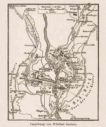 Badgastein (Wildbad Gastein) and close suburbs´ map, 1903