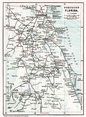 Map of the Northern Florida, 1909