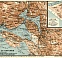Map of the Gulf of Kotor (Boka Kotorska) and Cattaro (Kotor) town plan, 1929