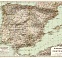 Spain on the general map of the Iberian peninsula (Spain and Portugal General Map), 1899