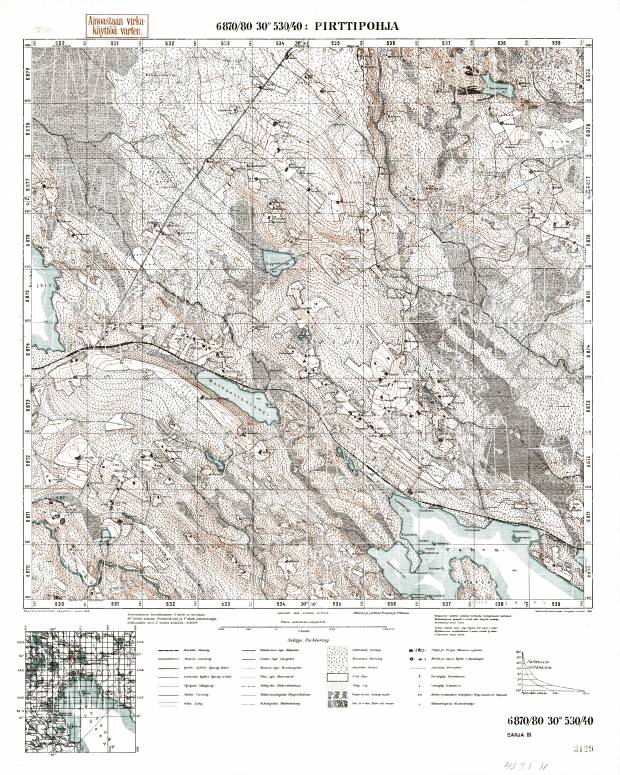 Pirttipohja. Topografikartta 423111. Topographic map from 1928. Use the zooming tool to explore in higher level of detail. Obtain as a quality print or high resolution image