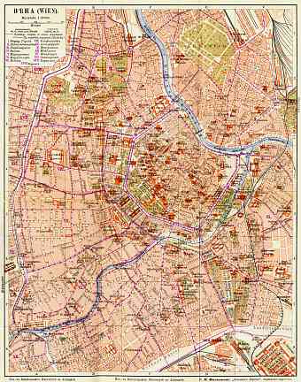 Historical Map Prints Of Vienna Wien In Austria For Sale And Download Map Gifts The 1900 Collection