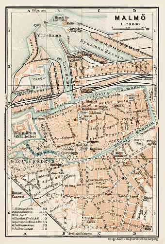 Malmö city map, 1929
