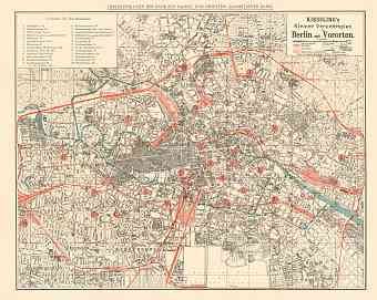 Berlin city map, 1909 (Kiessling´s Kleiner Verkehrsplan von Berlin mit Vororten)