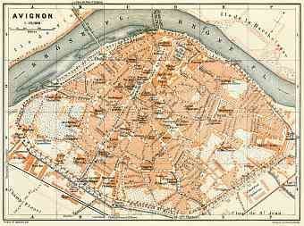 Avignon city map, 1913