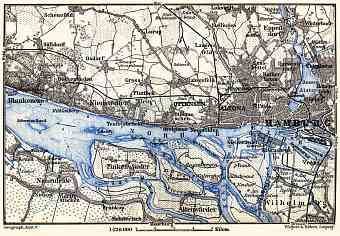 Hamburg and environs map, 1887