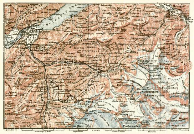 Grindelwald map, 1909. Use the zooming tool to explore in higher level of detail. Obtain as a quality print or high resolution image
