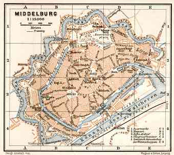 Middelburg city map, 1909