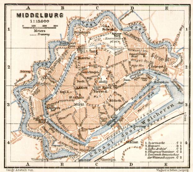 Middelburg city map, 1909. Use the zooming tool to explore in higher level of detail. Obtain as a quality print or high resolution image