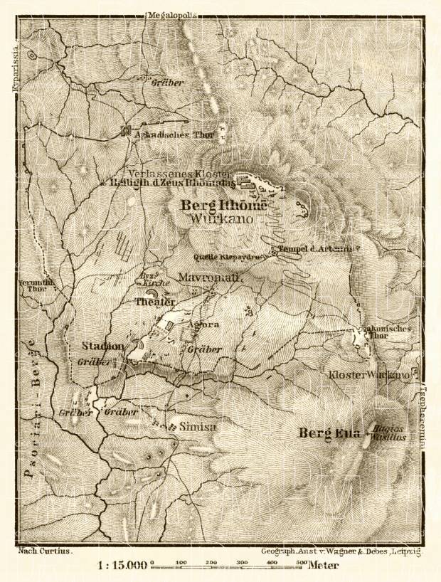Ithome Mount map, 1908. Use the zooming tool to explore in higher level of detail. Obtain as a quality print or high resolution image