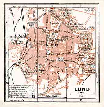 Lund city map, 1910